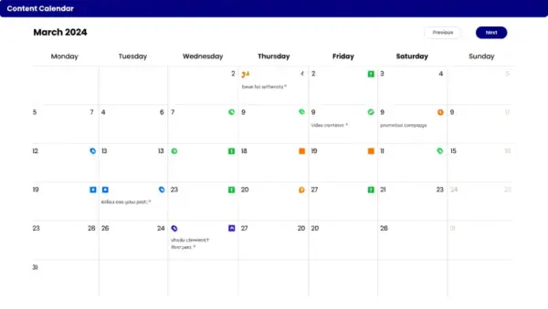 Content Calendar Planning